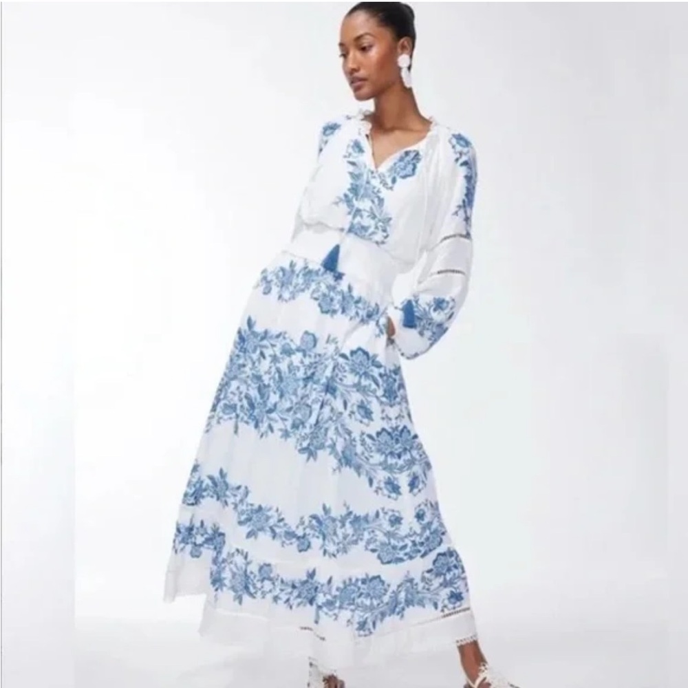 Chicos floral blouson maxi dress size 6 or .5 NWT